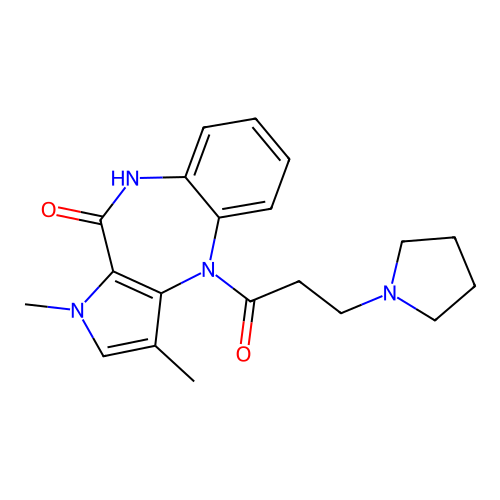 1,3-Dimethyl-4-(3-pyrrolidinopropionyl)-1,4,9,10-benzodiazepin-10(1H)-one structure
