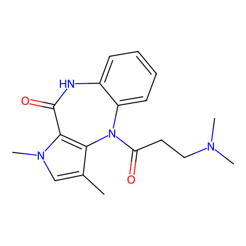1,3-Dimethyl-4-(3-dimethylaminopropionyl)-1,4,9,10-benzodiazepin-10(1H)-one structure