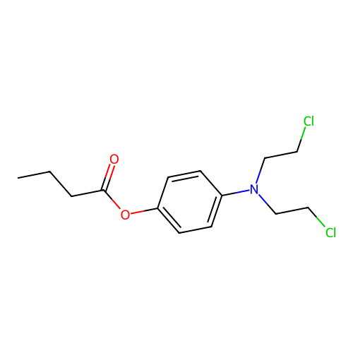 Phenol, p-(bis(2-chloroethyl)amino)-, butyrate (ester) structure