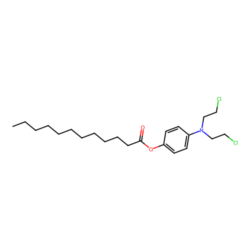Phenol, p-(bis(2-chloroethyl)amino)-, laurate (ester) structure