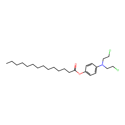 Phenol, p-(bis(2-chloroethyl)amino)-, myristate structure