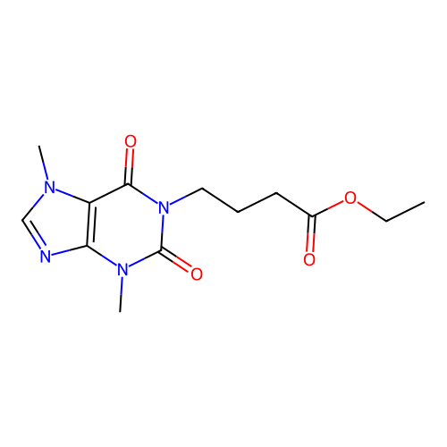 1-(Ethyl-3-carboxypropyl)-3,7-dimethylxanthine structure