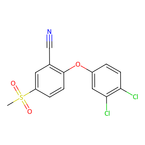 Benzonitrile, 2-(3,4-dichlorophenoxy)-5-(methylsulfonyl)- structure