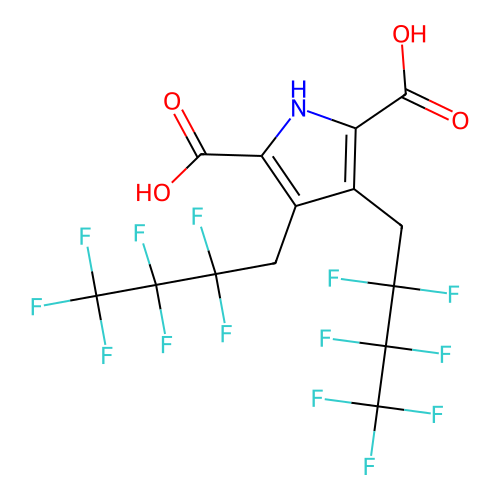 3,4-Bis(2,2,3,3,4,4,4-heptafluorobutyl)-1H-pyrrole-2,5-dicarboxylic acid structure