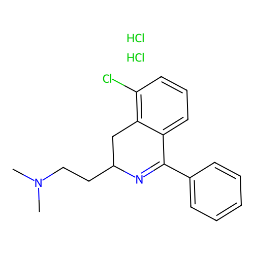 3,4-Dihydro-5-chloro-N,N-dimethyl-1-phenyl-3-isoquinolineethanamine dihydrochloride structure
