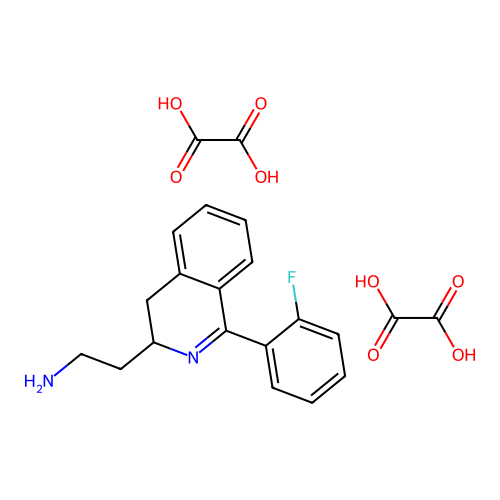 3-Isoquinolineethanamine, 3,4-dihydro-1-(2-fluorophenyl)-, ethanedioate (1:2) structure