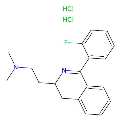 3-Isoquinolineethanamine, 3,4-dihydro-N,N-dimethyl-1-(2-fluorophenyl)-, hydrochloride, hydrate (1:2:1) structure