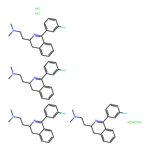 3,4-Dihydro-N,N-dimethyl-1-(3-fluorophenyl)-3-isoquinolineethanamine hydrochloride (4:5) structure