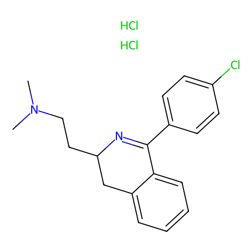 3-Isoquinolineethanamine, 3,4-dihydro-1-(4-chlorophenyl)-N,N-dimethyl-, hydrochloride, hydrate (1:2:1) structure