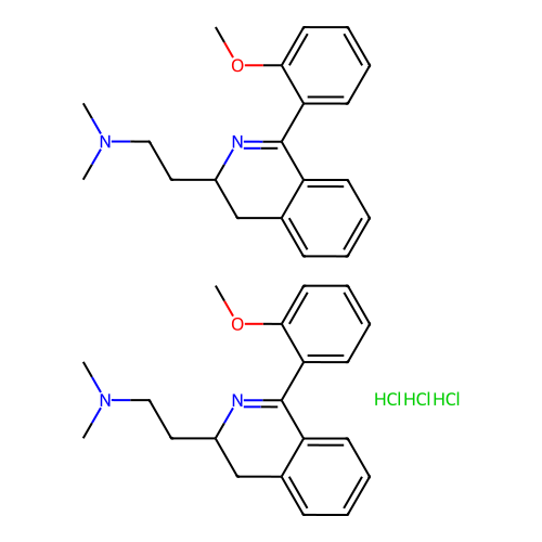 3,4-Dihydro-N,N-dimethyl-1-(2-methoxyphenyl)-3-isoquinolineethanamine hydrochloride (2:3) structure