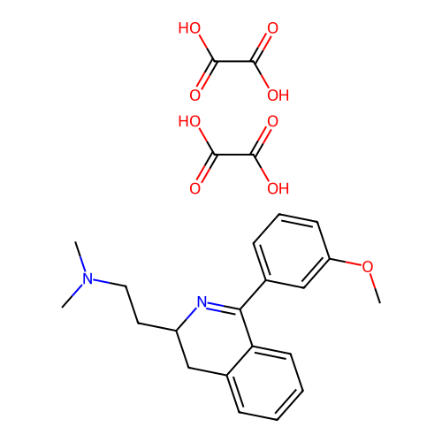 3,4-Dihydro-N,N-dimethyl-1-(3-methoxyphenyl)-3-isoquinolineethanamine ethanedioate (1:2) structure