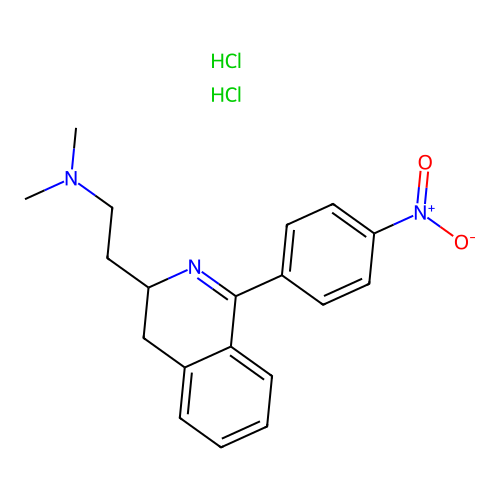 3-Isoquinolineethanamine, 3,4-dihydro-N,N-dimethyl-1-(4-nitrophenyl)-, hydrochloride, hydrate (1:2:1) structure