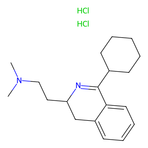 3-Isoquinolineethanamine, 3,4-dihydro-1-cyclohexyl-N,N-dimethyl-, hydrochloride, hydrate (2:4:3) structure