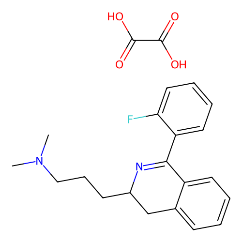 3,4-Dihydro-N,N-dimethyl-1-(2-fluorophenyl)-3-isoquinolinepropanamine ethanedioate structure