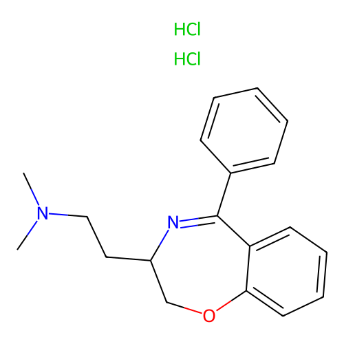 2,3-Dihydro-N,N-dimethyl-5-phenyl-1,4-benzoxazepine-3-ethanamine dihydrochloride structure