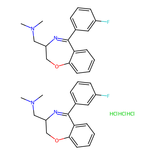 1,4-Benzoxazepine-3-methanamine, 2,3-dihydro-N,N-dimethyl-5-(3-fluorophenyl)-, hydrochloride (2:3) structure