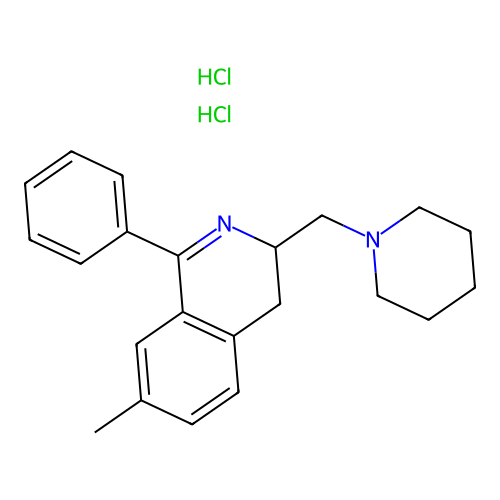 3,4-Dihydro-7-methyl-1-phenyl-3-(1-piperidinylmethyl)isoquinoline dihydrochloride structure