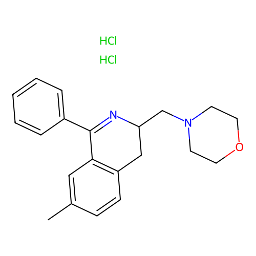 3,4-Dihydro-7-methyl-3-(4-morpholinylmethyl)-1-phenylisoquinoline dihydrochloride structure