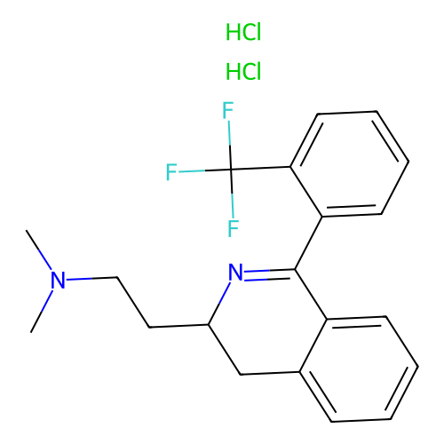 3-Isoquinolineethanamine, 3,4-dihydro-N,N-dimethyl-1-(2-(trifluoromethyl)phenyl)-, dihydrochloride structure