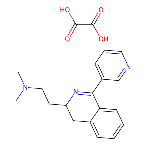 3,4-Dihydro-N,N-dimethyl-1-(3-pyridinyl)-3-isoquinolineethanamine ethanedioate (salt) structure