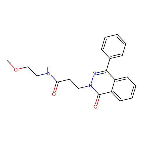 N-(2-methoxyethyl)-3-(1-oxo-4-phenylphthalazin-2(1H)-yl)propanamide structure