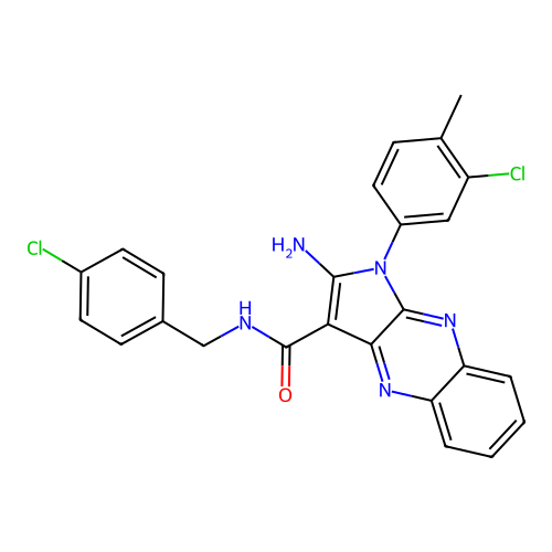 2-amino-1-(3-chloro-4-methylphenyl)-N-(4-chlorobenzyl)-1H-pyrrolo[2,3-b]quinoxaline-3-carboxamide structure