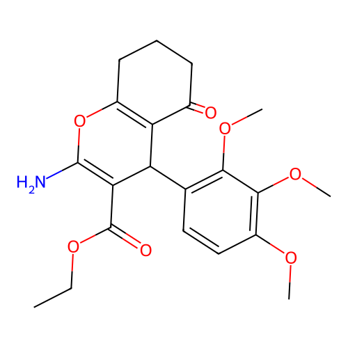 ethyl 2-amino-5-oxo-4-(2,3,4-trimethoxyphenyl)-5,6,7,8-tetrahydro-4H-chromene-3-carboxylate structure