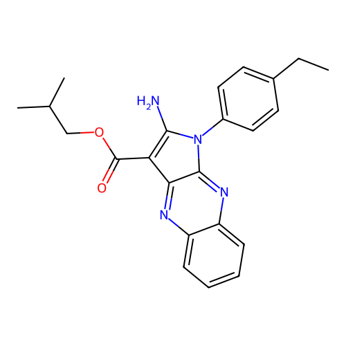 2-Methylpropyl 2-amino-1-(4-ethylphenyl)pyrrolo[3,2-b]quinoxaline-3-carboxylate structure