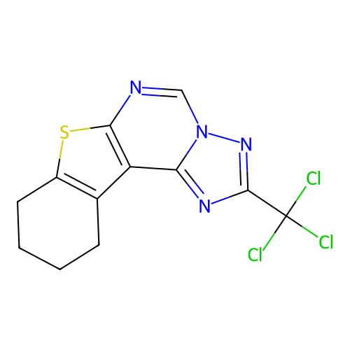 2-(trichloromethyl)-8,9,10,11-tetrahydro[1]benzothieno[3,2-e][1,2,4]triazolo[1,5-c]pyrimidine structure