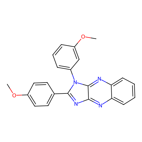 1-(3-methoxyphenyl)-2-(4-methoxyphenyl)-1H-imidazo[4,5-b]quinoxaline structure