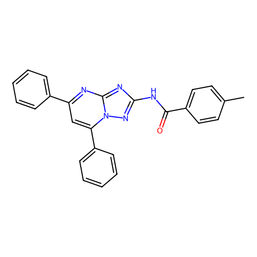 N-(5,7-diphenyl-[1,2,4]triazolo[1,5-a]pyrimidin-2-yl)-4-methylbenzamide structure