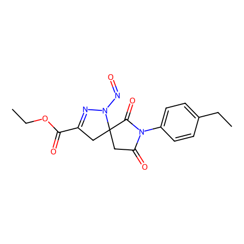 ethyl 7-(4-ethylphenyl)-1-nitroso-6,8-dioxo-1,2,7-triazaspiro[4.4]non-2-ene-3-carboxylate structure