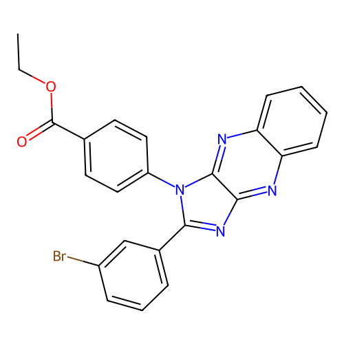 ethyl 4-(2-(3-bromophenyl)-1H-imidazo[4,5-b]quinoxalin-1-yl)benzoate structure