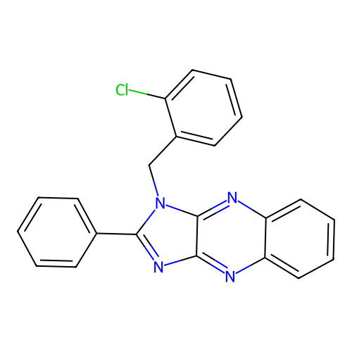 1-(2-chlorobenzyl)-2-phenyl-1H-imidazo[4,5-b]quinoxaline structure