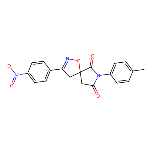 3-(4-nitrophenyl)-7-(p-tolyl)-1-oxa-2,7-diazaspiro[4.4]non-2-ene-6,8-dione structure