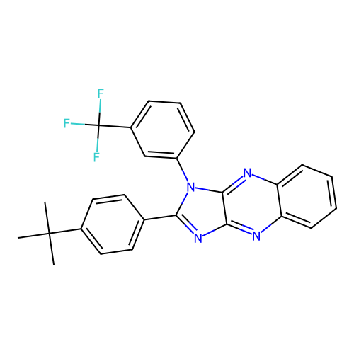 2-(4-(tert-butyl)phenyl)-1-(3-(trifluoromethyl)phenyl)-1H-imidazo[4,5-b]quinoxaline structure