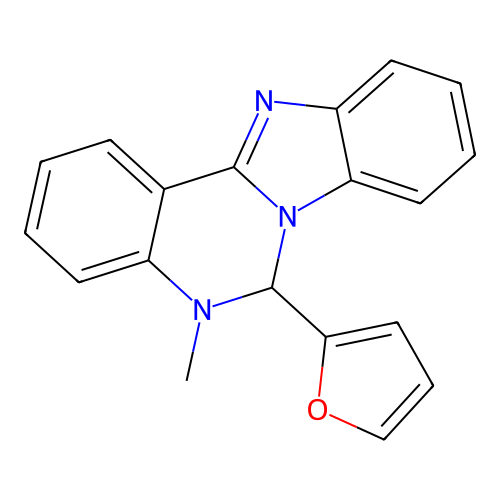 6-(Furan-2-yl)-5-methyl-5,6-dihydrobenzimidazo[1,2-c]quinazoline structure