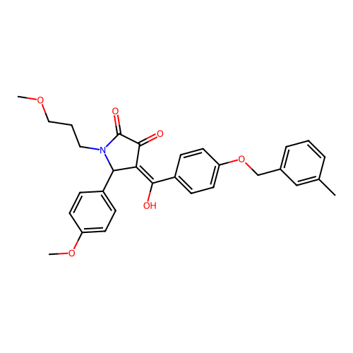 (4E)-4-(hydroxy{4-[(3-methylbenzyl)oxy]phenyl}methylidene)-5-(4-methoxyphenyl)-1-(3-methoxypropyl)pyrrolidine-2,3-dione structure