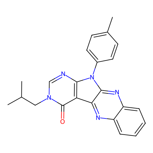 3-isobutyl-11-(p-tolyl)-3H-pyrimido[5',4':4,5]pyrrolo[2,3-b]quinoxalin-4(11H)-one structure