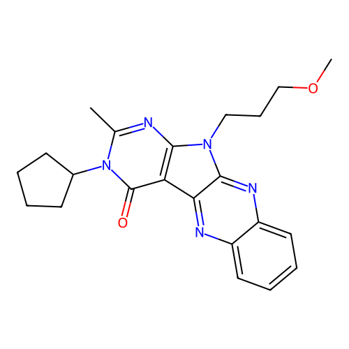 3-cyclopentyl-11-(3-methoxypropyl)-2-methyl-3H-pyrimido[5',4':4,5]pyrrolo[2,3-b]quinoxalin-4(11H)-one structure