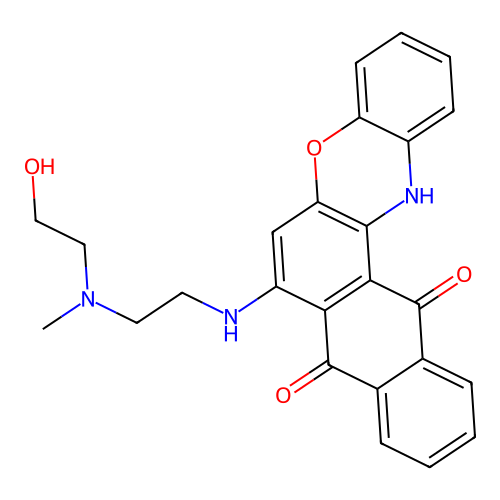 7-((2-((2-hydroxyethyl)(methyl)amino)ethyl)amino)-8H-naphtho[2,3-a]phenoxazine-8,13(14H)-dione structure