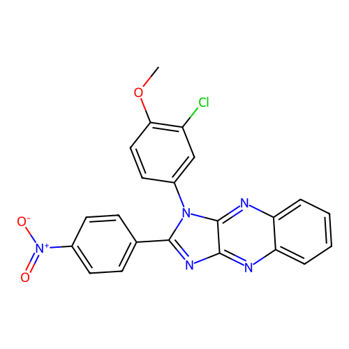 1-(3-chloro-4-methoxyphenyl)-2-(4-nitrophenyl)-1H-imidazo[4,5-b]quinoxaline structure