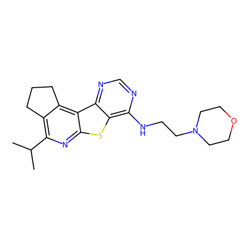 4-isopropyl-N-(2-morpholinoethyl)-2,3-dihydro-1H-cyclopenta[4',5']pyrido[3',2':4,5]thieno[3,2-d]pyrimidin-7-amine structure
