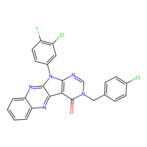 C25H14Cl2FN5O structure