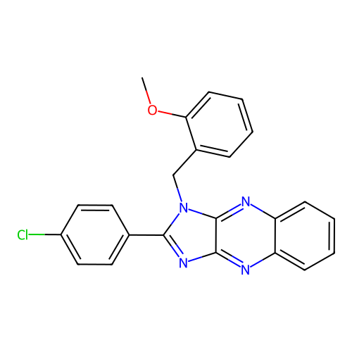 2-(4-chlorophenyl)-1-(2-methoxybenzyl)-1H-imidazo[4,5-b]quinoxaline structure