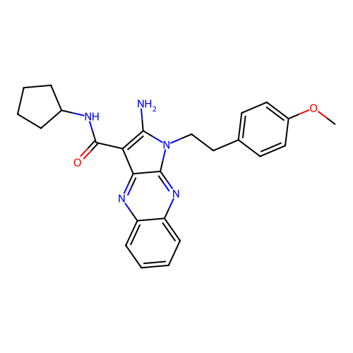 2-amino-N-cyclopentyl-1-[2-(4-methoxyphenyl)ethyl]-1H-pyrrolo[2,3-b]quinoxaline-3-carboxamide structure