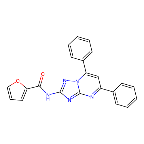 N-(5,7-diphenyl-[1,2,4]triazolo[1,5-a]pyrimidin-2-yl)furan-2-carboxamide structure