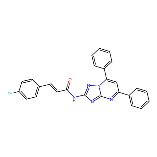 (E)-N-(5,7-diphenyl-[1,2,4]triazolo[1,5-a]pyrimidin-2-yl)-3-(4-fluorophenyl)acrylamide structure