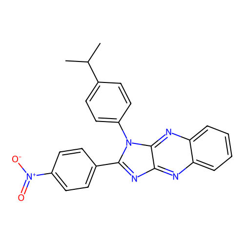 2-(4-nitrophenyl)-1-[4-(propan-2-yl)phenyl]-1H-imidazo[4,5-b]quinoxaline structure