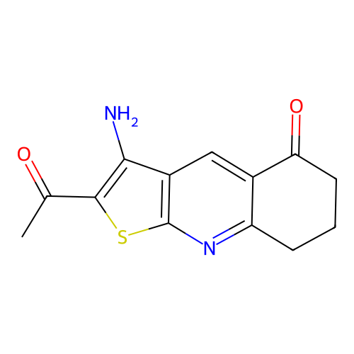 2-acetyl-3-amino-7,8-dihydrothieno[2,3-b]quinolin-5(6H)-one structure